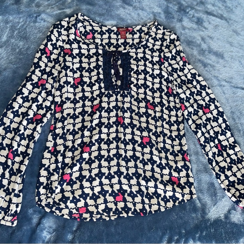 Bunny pattern long sleeve shirt for teen girl